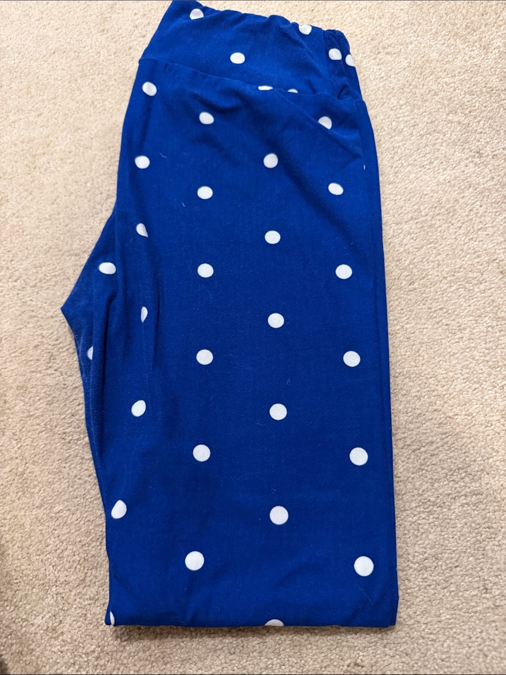Lularoe blue polka dot leggings, one size